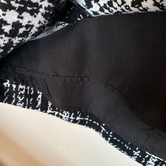 Banana Republic Black White Plaid Faux Leather Trim Short Sleeve Shift Dress 6 - Picture 5 of 5